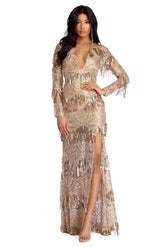 Rachel Formal Sequin Tassel Dresses